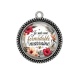 Pendentif Cabochon Argent - je suis une formidable marraine