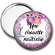 Miroir de poche - chouette maîtresse