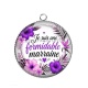 Pendentif Cabochon Argent - je suis une formidable marraine