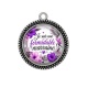 Pendentif Cabochon Argent - je suis une formidable marraine