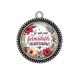 Pendentif Cabochon Argent - je suis une formidable marraine