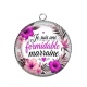 Pendentif Cabochon Argent - je suis une formidable marraine