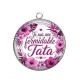 Pendentif Cabochon Argent - je suis une tata formidable