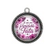 Pendentif Cabochon Argent - je suis une tata formidable