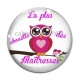 Cabochon Verre - chouette maîtresse