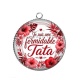 Pendentif Cabochon Argent - je suis une tata formidable