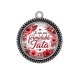 Pendentif Cabochon Argent - je suis une tata formidable