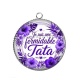 Pendentif Cabochon Argent - je suis une tata formidable