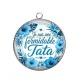 Pendentif Cabochon Argent - je suis une tata formidable