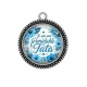 Pendentif Cabochon Argent - je suis une tata formidable