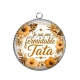 Pendentif Cabochon Argent - je suis une tata formidable