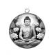 Pendentif Cabochon Argent - bouddha méditation