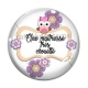 Cabochon Verre - chouette maîtresse