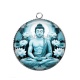 Pendentif Cabochon Argent - bouddha méditation