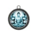 Pendentif Cabochon Argent - bouddha méditation