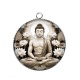 Pendentif Cabochon Argent - bouddha méditation