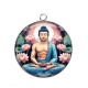 Pendentif Cabochon Argent - bouddha méditation