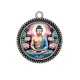 Pendentif Cabochon Argent - bouddha méditation