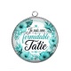 Pendentif Cabochon Argent - je suis une formidable tatie