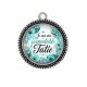 Pendentif Cabochon Argent - je suis une formidable tatie