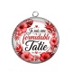 Pendentif Cabochon Argent - je suis une formidable tatie