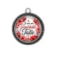 Pendentif Cabochon Argent - je suis une formidable tatie