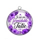 Pendentif Cabochon Argent - je suis une formidable tatie