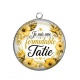 Pendentif Cabochon Argent - je suis une formidable tatie
