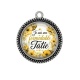 Pendentif Cabochon Argent - je suis une formidable tatie