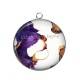 Pendentif Cabochon Argent - effet marbre
