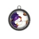 Pendentif Cabochon Argent - effet marbre