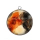 Pendentif Cabochon Argent - effet marbre