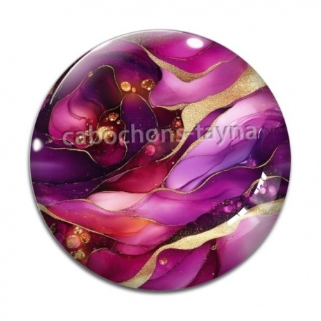 Cabochon Verre - effet marbre