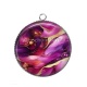 Pendentif Cabochon Argent - effet marbre