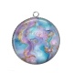 Pendentif Cabochon Argent - effet marbre