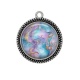 Pendentif Cabochon Argent - effet marbre