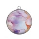 Pendentif Cabochon Argent - effet marbre