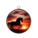 Pendentif Cabochon Argent - cheval