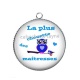 Pendentif Cabochon Argent - chouette maîtresse