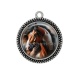 Pendentif Cabochon Argent - cheval