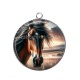 Pendentif Cabochon Argent - cheval