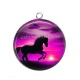 Pendentif Cabochon Argent - cheval