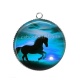 Pendentif Cabochon Argent - cheval