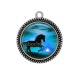 Pendentif Cabochon Argent - cheval