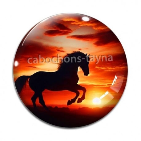Cabochon Verre - cheval