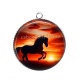 Pendentif Cabochon Argent - cheval