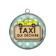 Pendentif Cabochon Argent - taxi qui déchire