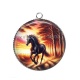 Pendentif Cabochon Argent - cheval