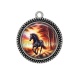 Pendentif Cabochon Argent - cheval