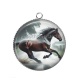 Pendentif Cabochon Argent - cheval